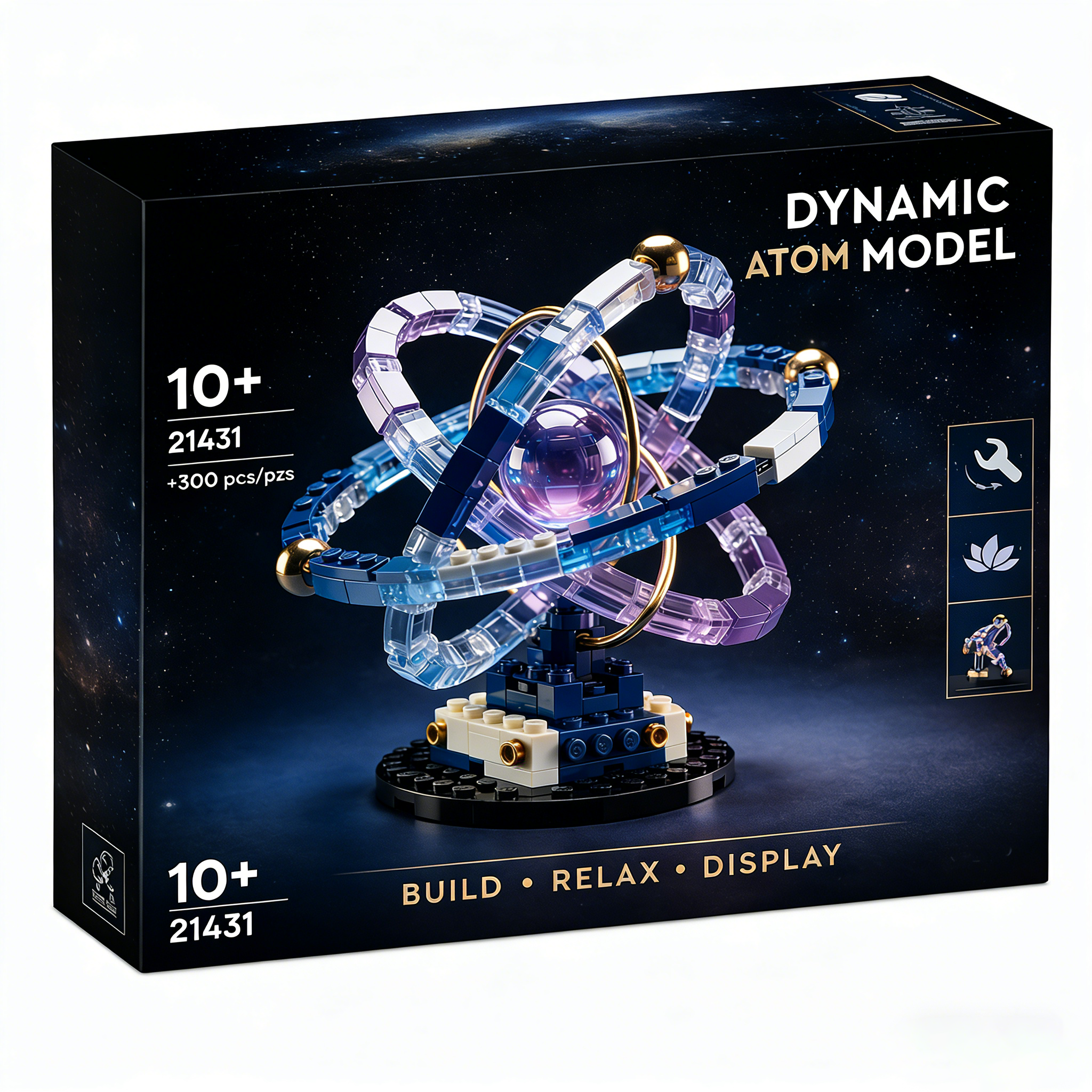 Dynamic Atom Model – Futuristic Science Display Building Set ✨🔬
