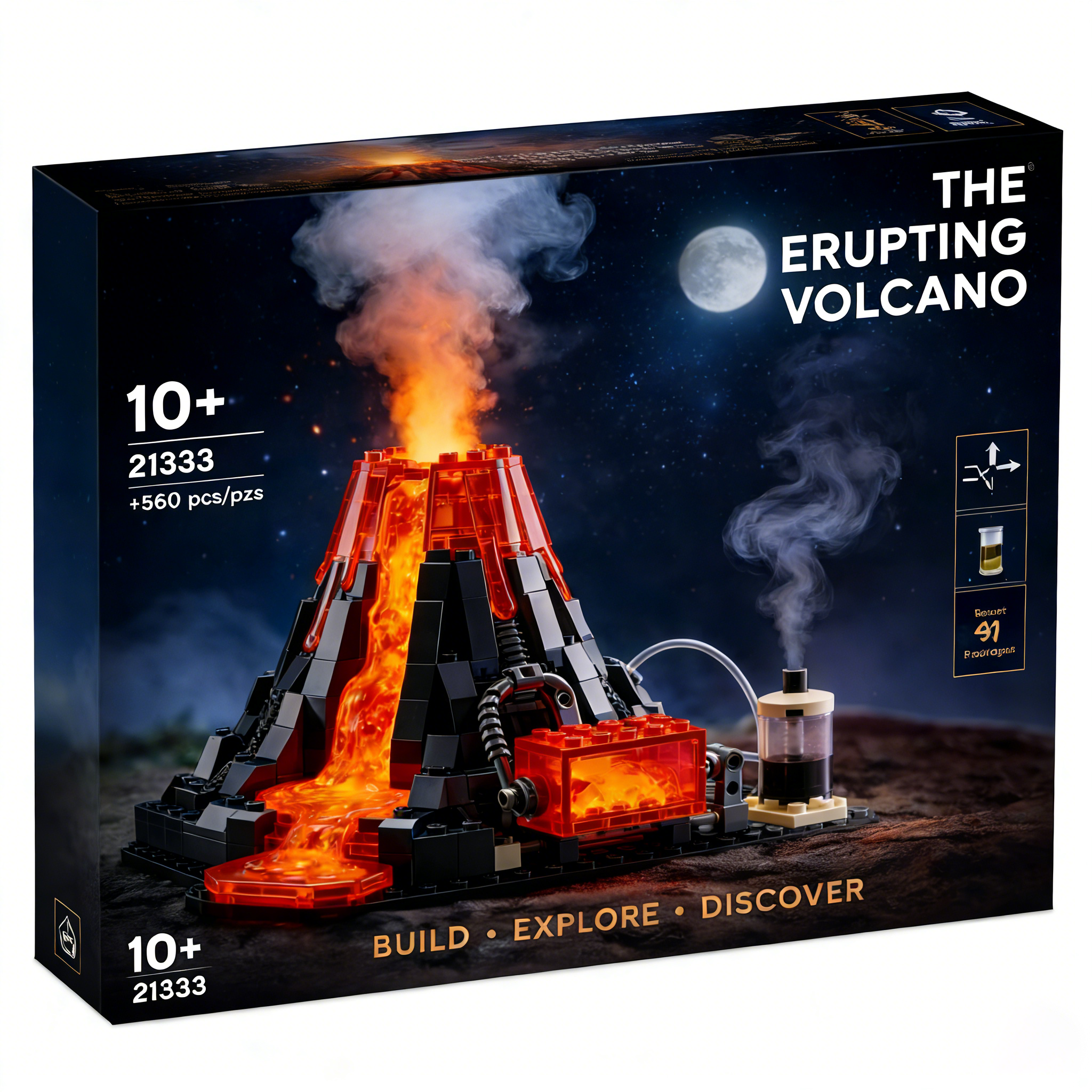 🌋 The Erupting Volcano – Interactive Science Building Set 🔥